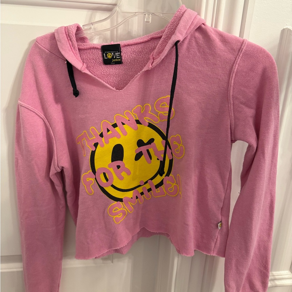 Love J Pink Hoodie with Smiley Face
